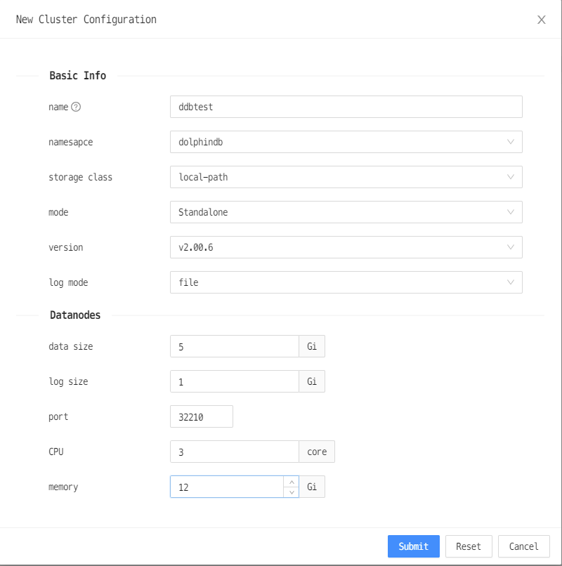 clusterConfig